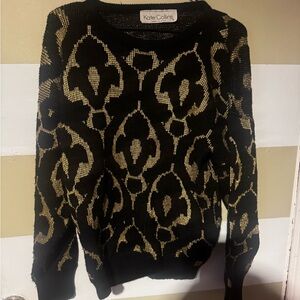 Black and Gold Patterned Sweater
